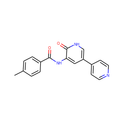 Cc1ccc(C(=O)Nc2cc(-c3ccncc3)c[nH]c2=O)cc1 ZINC000071329458