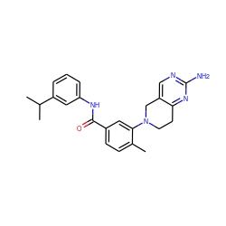 Cc1ccc(C(=O)Nc2cccc(C(C)C)c2)cc1N1CCc2nc(N)ncc2C1 ZINC000169710102