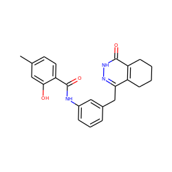 Cc1ccc(C(=O)Nc2cccc(Cc3n[nH]c(=O)c4c3CCCC4)c2)c(O)c1 ZINC000167834119