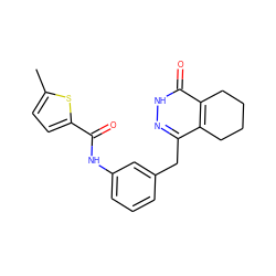 Cc1ccc(C(=O)Nc2cccc(Cc3n[nH]c(=O)c4c3CCCC4)c2)s1 ZINC000168535118