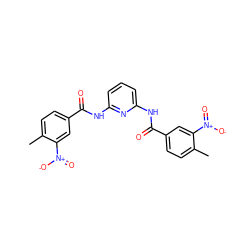 Cc1ccc(C(=O)Nc2cccc(NC(=O)c3ccc(C)c([N+](=O)[O-])c3)n2)cc1[N+](=O)[O-] ZINC000013136119