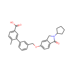 Cc1ccc(C(=O)O)cc1-c1cccc(COc2ccc3c(c2)CN(C2CCCC2)C3=O)c1 ZINC000095575200