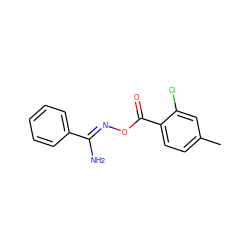 Cc1ccc(C(=O)O/N=C(\N)c2ccccc2)c(Cl)c1 ZINC000013635663