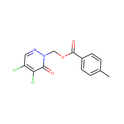 Cc1ccc(C(=O)OCn2ncc(Cl)c(Cl)c2=O)cc1 ZINC000001386234