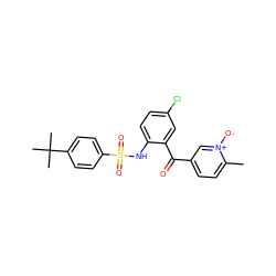 Cc1ccc(C(=O)c2cc(Cl)ccc2NS(=O)(=O)c2ccc(C(C)(C)C)cc2)c[n+]1[O-] ZINC000034073912