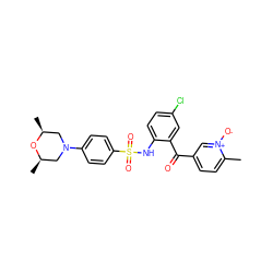 Cc1ccc(C(=O)c2cc(Cl)ccc2NS(=O)(=O)c2ccc(N3C[C@H](C)O[C@H](C)C3)cc2)c[n+]1[O-] ZINC000166290063