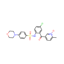 Cc1ccc(C(=O)c2cc(Cl)ccc2NS(=O)(=O)c2ccc(N3CCOCC3)cc2)c[n+]1[O-] ZINC000166287004