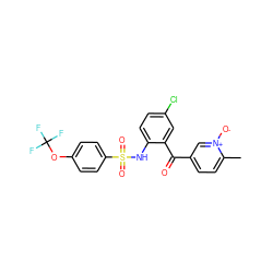 Cc1ccc(C(=O)c2cc(Cl)ccc2NS(=O)(=O)c2ccc(OC(F)(F)F)cc2)c[n+]1[O-] ZINC000038851902