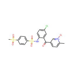 Cc1ccc(C(=O)c2cc(Cl)ccc2NS(=O)(=O)c2ccc(S(C)(=O)=O)cc2)c[n+]1[O-] ZINC000113622630