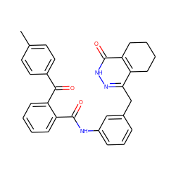 Cc1ccc(C(=O)c2ccccc2C(=O)Nc2cccc(Cc3n[nH]c(=O)c4c3CCCC4)c2)cc1 ZINC000167868612