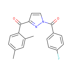 Cc1ccc(C(=O)c2ccn(C(=O)c3ccc(F)cc3)n2)c(C)c1 ZINC000000045767