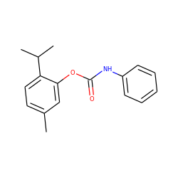 Cc1ccc(C(C)C)c(OC(=O)Nc2ccccc2)c1 ZINC000001672198