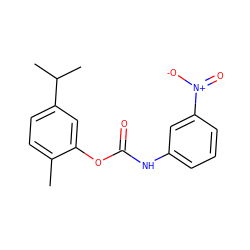 Cc1ccc(C(C)C)cc1OC(=O)Nc1cccc([N+](=O)[O-])c1 ZINC001772632778