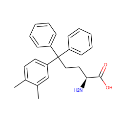 Cc1ccc(C(CC[C@H](N)C(=O)O)(c2ccccc2)c2ccccc2)cc1C ZINC000095585350