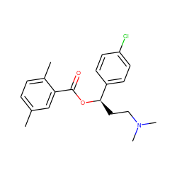 Cc1ccc(C)c(C(=O)O[C@H](CCN(C)C)c2ccc(Cl)cc2)c1 ZINC000013684936