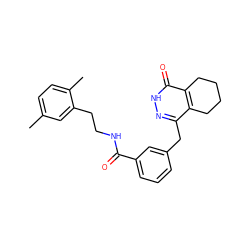 Cc1ccc(C)c(CCNC(=O)c2cccc(Cc3n[nH]c(=O)c4c3CCCC4)c2)c1 ZINC000167683810