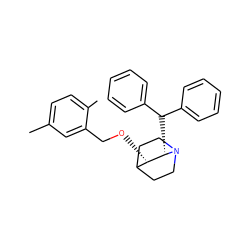 Cc1ccc(C)c(CO[C@H]2C3CCN(CC3)[C@H]2C(c2ccccc2)c2ccccc2)c1 ZINC000027525364