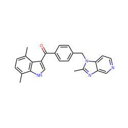 Cc1ccc(C)c2c(C(=O)c3ccc(Cn4c(C)nc5cnccc54)cc3)c[nH]c12 ZINC000013776706