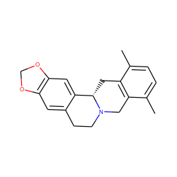 Cc1ccc(C)c2c1C[C@H]1c3cc4c(cc3CCN1C2)OCO4 ZINC000205510652