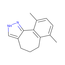 Cc1ccc(C)c2c1CCCc1c[nH]nc1-2 ZINC000013537821