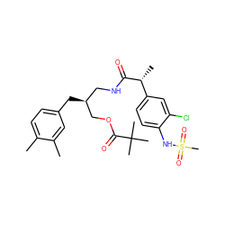 Cc1ccc(C[C@@H](CNC(=O)[C@H](C)c2ccc(NS(C)(=O)=O)c(Cl)c2)COC(=O)C(C)(C)C)cc1C ZINC000014973234