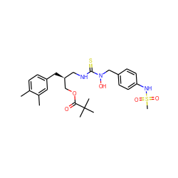 Cc1ccc(C[C@@H](CNC(=S)N(O)Cc2ccc(NS(C)(=O)=O)cc2)COC(=O)C(C)(C)C)cc1C ZINC000026389876