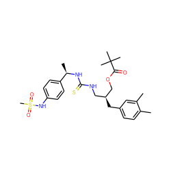 Cc1ccc(C[C@@H](CNC(=S)N[C@H](C)c2ccc(NS(C)(=O)=O)cc2)COC(=O)C(C)(C)C)cc1C ZINC000135897927