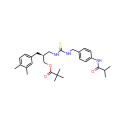 Cc1ccc(C[C@@H](CNC(=S)NCc2ccc(NC(=O)C(C)C)cc2)COC(=O)C(C)(C)C)cc1C ZINC000013523887