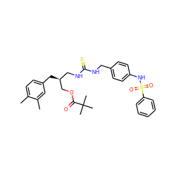 Cc1ccc(C[C@@H](CNC(=S)NCc2ccc(NS(=O)(=O)c3ccccc3)cc2)COC(=O)C(C)(C)C)cc1C ZINC000026839030