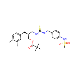 Cc1ccc(C[C@@H](CNC(=S)NCc2ccc(NS(C)(=O)=O)cc2)COC(=O)C(C)(C)C)cc1C ZINC000003816584