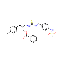 Cc1ccc(C[C@@H](CNC(=S)NCc2ccc(NS(C)(=O)=O)cc2)COC(=O)c2ccccc2)cc1C ZINC000026838560