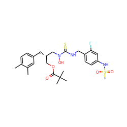 Cc1ccc(C[C@@H](COC(=O)C(C)(C)C)CN(O)C(=S)NCc2ccc(NS(C)(=O)=O)cc2F)cc1C ZINC000026378065