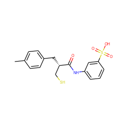 Cc1ccc(C[C@@H](CS)C(=O)Nc2cccc(S(=O)(=O)O)c2)cc1 ZINC000013449756