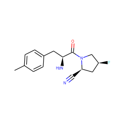 Cc1ccc(C[C@H](N)C(=O)N2C[C@@H](F)C[C@H]2C#N)cc1 ZINC000103241542