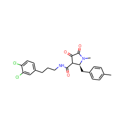 Cc1ccc(C[C@H]2C(C(=O)NCCCc3ccc(Cl)c(Cl)c3)C(=O)C(=O)N2C)cc1 ZINC000141947373