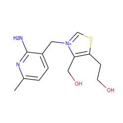 Cc1ccc(C[n+]2csc(CCO)c2CO)c(N)n1 ZINC000029125763