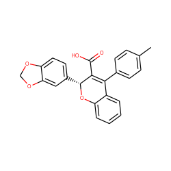 Cc1ccc(C2=C(C(=O)O)[C@@H](c3ccc4c(c3)OCO4)Oc3ccccc32)cc1 ZINC000013473353