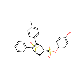 Cc1ccc(C2=C(c3ccc(C)cc3)[C@H]3[C@@H](S(=O)(=O)Oc4ccc(O)cc4)C[C@@H]2[S@@+]3[O-])cc1 ZINC000084670148