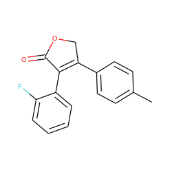 Cc1ccc(C2=C(c3ccccc3F)C(=O)OC2)cc1 ZINC000299841403