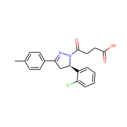 Cc1ccc(C2=NN(C(=O)CCC(=O)O)[C@@H](c3ccccc3Cl)C2)cc1 ZINC000000710160