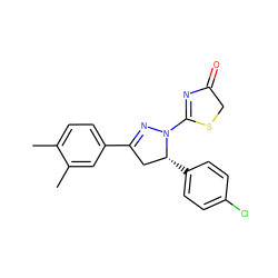 Cc1ccc(C2=NN(C3=NC(=O)CS3)[C@H](c3ccc(Cl)cc3)C2)cc1C ZINC000095579566