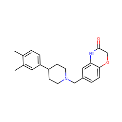 Cc1ccc(C2CCN(Cc3ccc4c(c3)NC(=O)CO4)CC2)cc1C ZINC000013802965