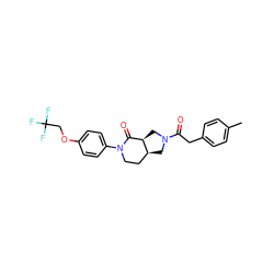 Cc1ccc(CC(=O)N2C[C@H]3CCN(c4ccc(OCC(F)(F)F)cc4)C(=O)[C@H]3C2)cc1 ZINC000096169514