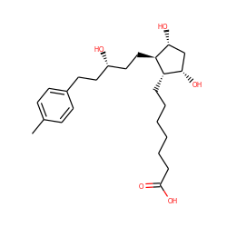 Cc1ccc(CC[C@H](O)CC[C@H]2[C@H](O)C[C@H](O)[C@@H]2CCCCCCC(=O)O)cc1 ZINC000029322328