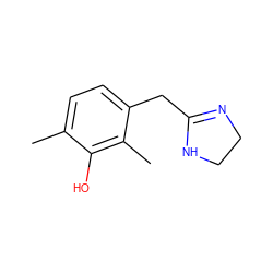 Cc1ccc(CC2=NCCN2)c(C)c1O ZINC000013779797