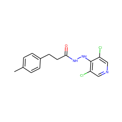 Cc1ccc(CCC(=O)NNc2c(Cl)cncc2Cl)cc1 ZINC000084654051