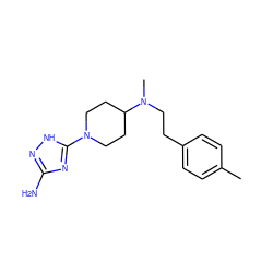 Cc1ccc(CCN(C)C2CCN(c3nc(N)n[nH]3)CC2)cc1 ZINC001772630586