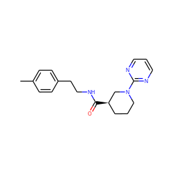 Cc1ccc(CCNC(=O)[C@@H]2CCCN(c3ncccn3)C2)cc1 ZINC000169310207