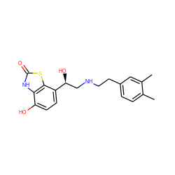 Cc1ccc(CCNC[C@H](O)c2ccc(O)c3[nH]c(=O)sc23)cc1C ZINC000299824648