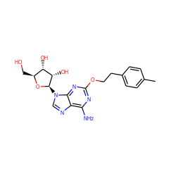 Cc1ccc(CCOc2nc(N)c3ncn([C@H]4O[C@@H](CO)[C@H](O)[C@@H]4O)c3n2)cc1 ZINC000000599930